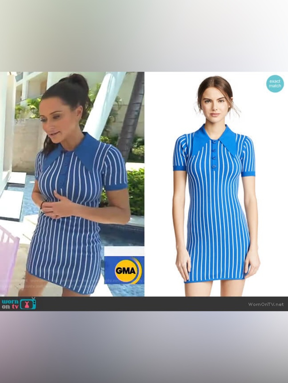 JOOSTRICOT Blue & White Striped Polo Dress - small - Picture 5 of 5